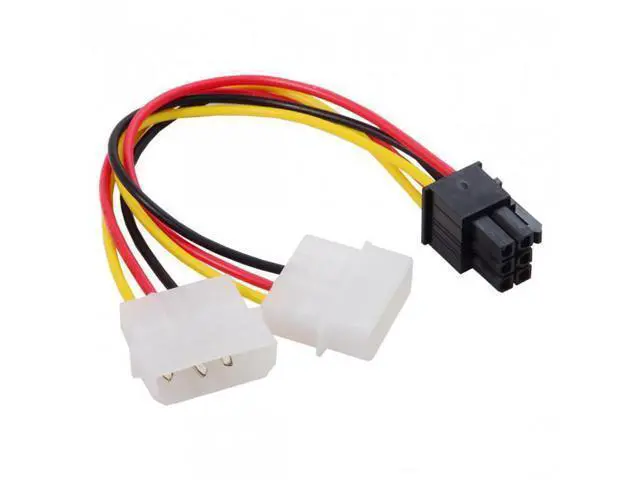 Alt view image 7 of 7 - HKCY SA-027 Dual 4Pin to 6 Pin EPS 12V Graphics Card Power Supply Adapter Converter Cable