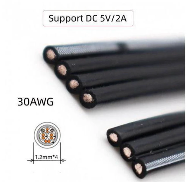 Alt view image 4 of 7 - HKCY U2-047-BK-0.13M 13cm USB 2.0 Type-A Male to Type-A Male Female Data Flat Slim FPC Cable for FPVDiskPhone