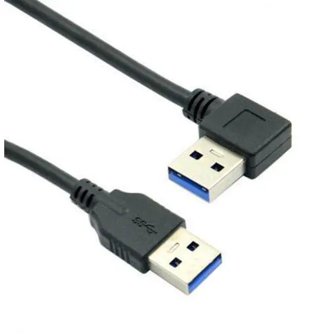 Main image of HKCY U3-069-RI 90 Degree Right Angled USB 3.0 A Type Male to Straight A Type Male Data Cable 40cm