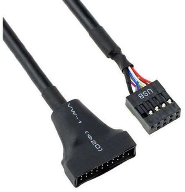 Alt view image 2 of 6 - HKCY U3-076 USB 2.0 9Pin Motherboard Housing Male to USB 3.0 20pin Header Device Female Cable