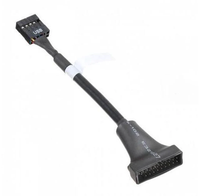 Alt view image 5 of 6 - HKCY U3-076 USB 2.0 9Pin Motherboard Housing Male to USB 3.0 20pin Header Device Female Cable