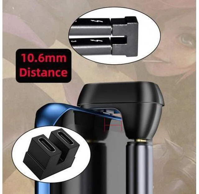 Alt view image 7 of 7 - SM 40Gbps USB4 Type C Female to Female Coupler Extender Power Data Video Adapter for NS Switch & Phone & Laptop