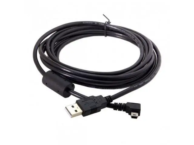 Alt view image 6 of 7 - HKCY U2-057-RI-3.0M Mini USB B Type 5pin Male Right Angled 90 Degree to USB 2.0 Male Data Cable with Ferrite 3.0m
