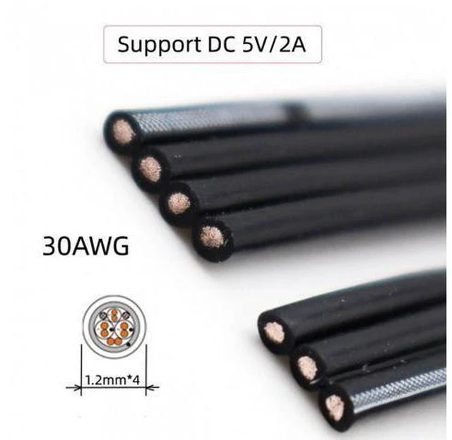 Alt view image 7 of 7 - HKCY UC-096-RI-0.13M 13cm USB 2.0 Type-A Male to USB-C Type-C Left Right Angled 90 Degree Data Flat Slim FPC Cable for FPVDiskPhone