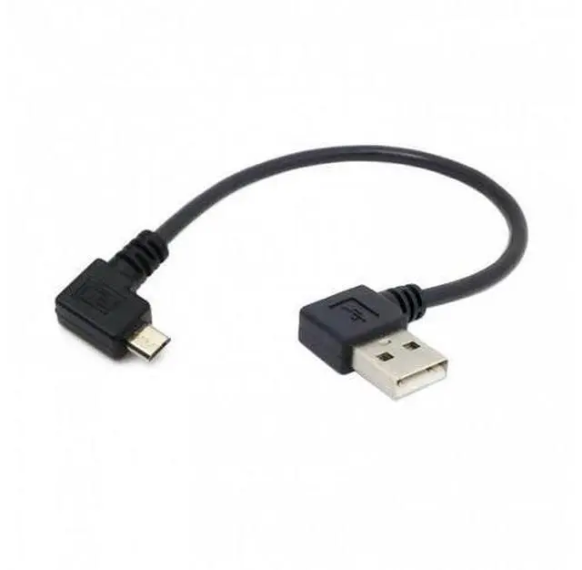 Alt view image 7 of 7 - HKCY U2-075-RI Right angled 90 Degree Micro USB Male to USB Left Angled Data Charge Cable 0.2m