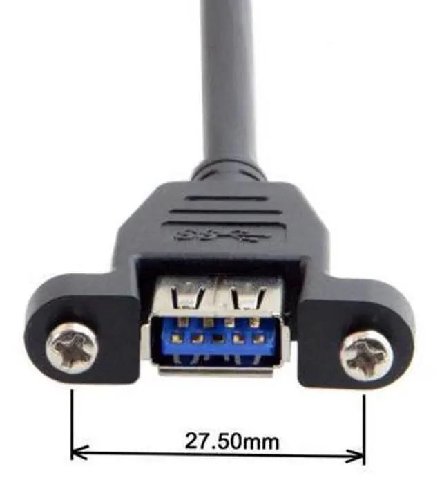 Alt view image 2 of 5 - USB 3.0 Single Port A Female Screw Mount Type to Motherboard 20pin Header Cable 25cm U3-384-BK