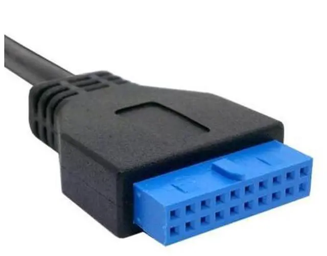 Alt view image 5 of 5 - USB 3.0 Single Port A Female Screw Mount Type to Motherboard 20pin Header Cable 25cm U3-384-BK