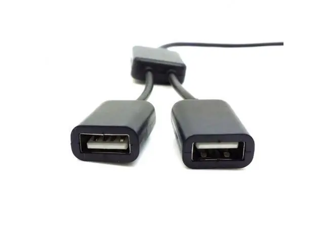 Alt view image 2 of 5 - Black USB 2.0 Dual Ports Hub Cable Bus power For Laptop Macbook Notebook PC & Mouse & Flash Disk U2-325-BK