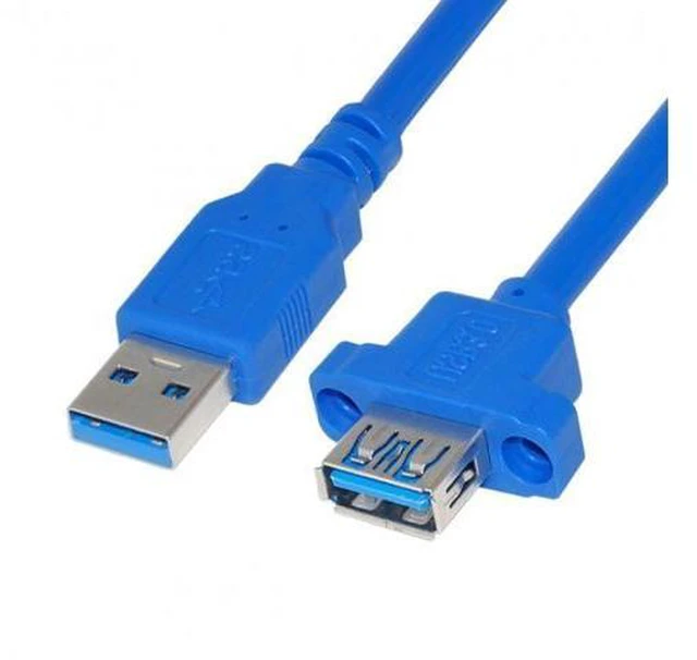 Alt view image 2 of 5 - USB 3.0 A Type Male to Female Extension Cable with Panel Mount Screws Holes U3-046-1.0M