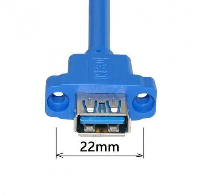 Alt view image 5 of 5 - USB 3.0 A Type Male to Female Extension Cable with Panel Mount Screws Holes U3-046-1.0M