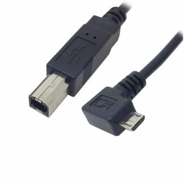 Alt view image 3 of 5 - Left Angled 90 Degree Micro USB OTG to Standard B Type Printer Scanner Hard Disk Cable 60cm U2-203-LE-0.6M