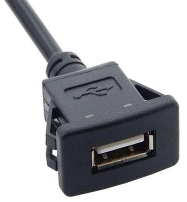 Alt view image 4 of 6 - 1m Waterproof Single USB 2.0 Extension Latch Mount Car AUX Cable for Dashboard Panel U2-021-1P