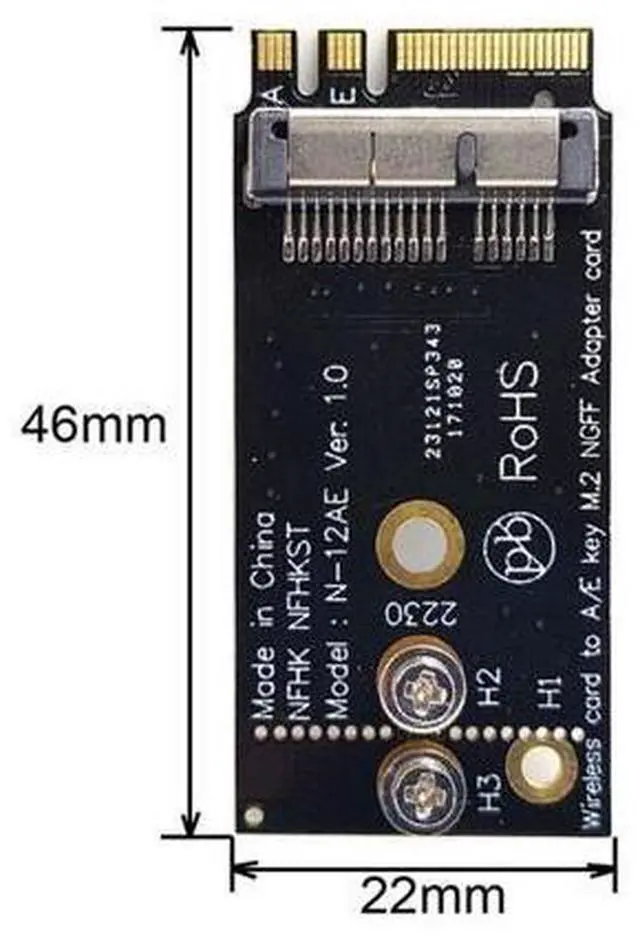 Main image of SM BCM94360CS2 BCM943224PCIEBT2 Wireless Card to NGFF M.2 Key A/E Adapter for Macbook OS