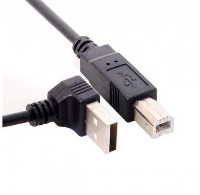 Alt view image 5 of 7 - HKCY U2-117 Down Angled 90 Degree USB 2.0 Male to B Type Male Cable for Printer Scanner Hard Disk 20cm