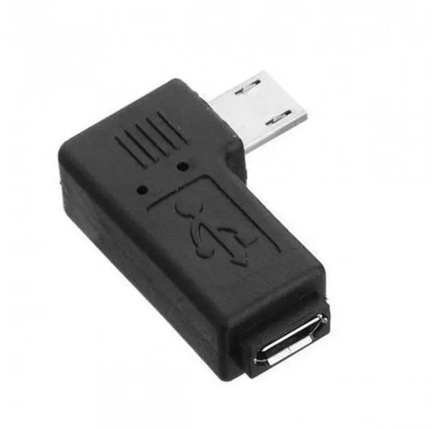 Alt view image 2 of 7 - SM Micro USB 2.0 5Pin Male to Female M - F Extension Adapter 90 Degree Right Angled