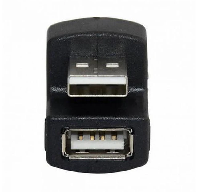 Alt view image 3 of 7 - 1 Set Up Down Angled USB 2.0 Adapter A Male to Female Extension 180 Degree Black