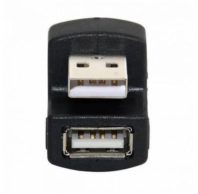 Alt view image 4 of 7 - 1 Set Up Down Angled USB 2.0 Adapter A Male to Female Extension 180 Degree Black