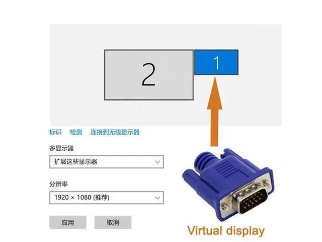 Alt view image 4 of 7 - HKCY DB-036 CY Virtual Display Adapter VGA RGB Monitor Dummy Plug Headless Ghost Display Emulator 1920x1080p@60Hz