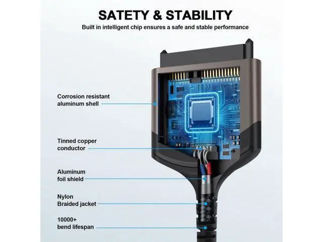 Alt view image 4 of 6 - 5Gbps USB 3.0 Type-A to SATA 22 Pin Adapter Cable for 2.5" Hard Disk Driver SSD