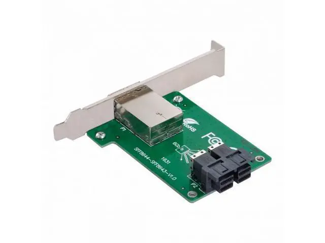 Alt view image 2 of 7 - Dual Ports Mini SAS HD SFF-8644 To Internal SAS HD SFF-8643 PCBA Female Adapter With Low Profile Bracket