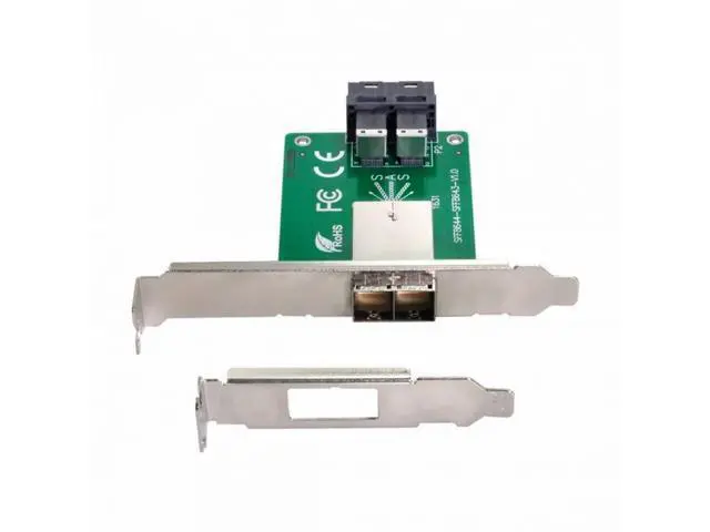 Alt view image 3 of 7 - Dual Ports Mini SAS HD SFF-8644 To Internal SAS HD SFF-8643 PCBA Female Adapter With Low Profile Bracket