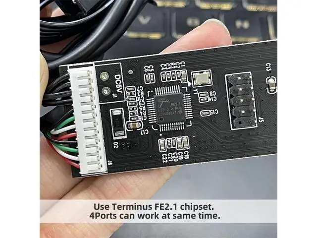 Alt view image 3 of 7 - USB 2.0 9pin 10pin Header 1 to 4 Female Splitter Extension Cable HUB with IDE 5V Power Connector Adapter Port Multilier