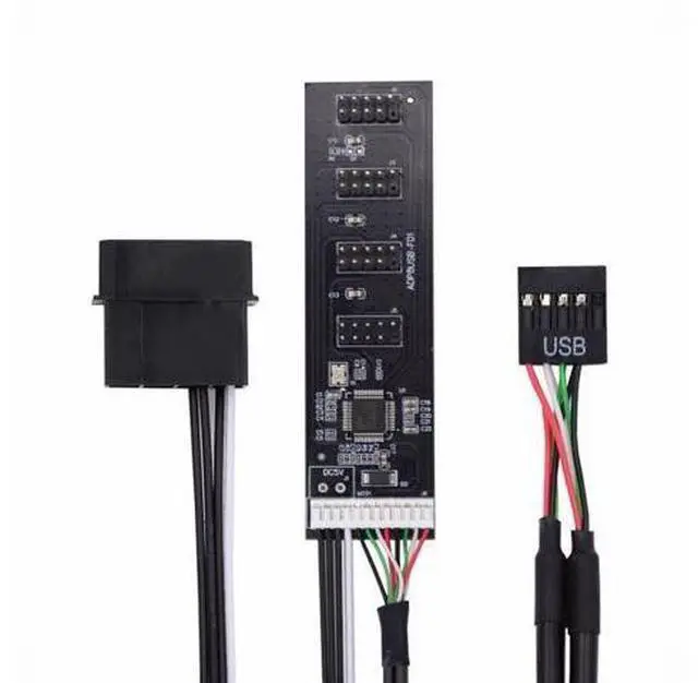 Alt view image 5 of 7 - USB 2.0 9pin 10pin Header 1 to 4 Female Splitter Extension Cable HUB with IDE 5V Power Connector Adapter Port Multilier
