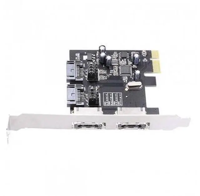 Alt view image 7 of 7 - HKCY SA-078 PCI-E To 4 Ports SATA 3.0 ESATA PCIE SATA3 6Gbps Expansion Card PCI-E Adapter