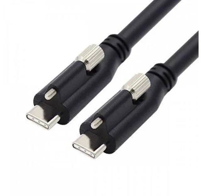 Main image of USB 3.1 Type-C Locking to Locking USB-C Data Power Cable for Camera With Single Panel Mount Screw Connector (3.0m)