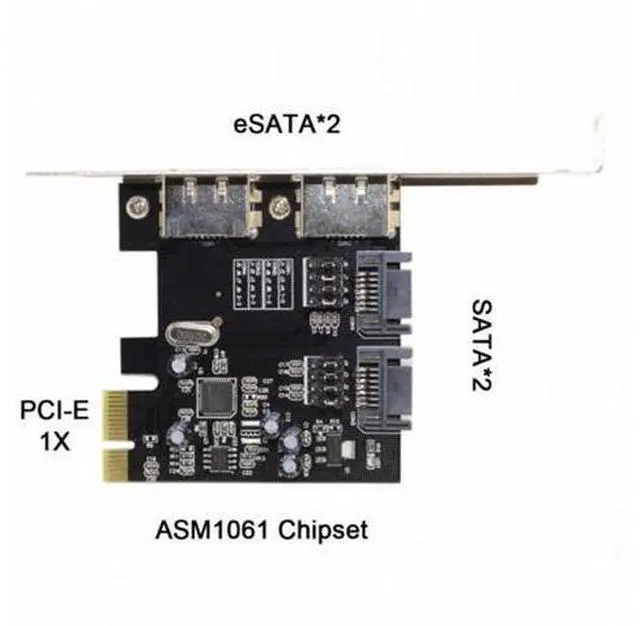 Alt view image 5 of 7 - PCI-E To 4 Ports SATA 3.0 ESATA PCIE SATA3 6Gbps Expansion Card PCI-E Adapter
