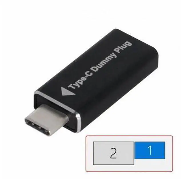 Main image of Black Virtual Display Adapter Type-C USB-C DDC EDID Dummy Plug Headless Ghost Display Emulator 4K@60Hz