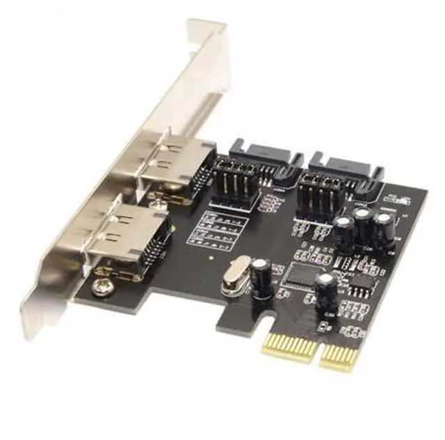 Alt view image 2 of 7 - PCI-E To 4 Ports SATA 3.0 ESATA PCIE SATA3 6Gbps Expansion Card PCI-E Adapter SA-208