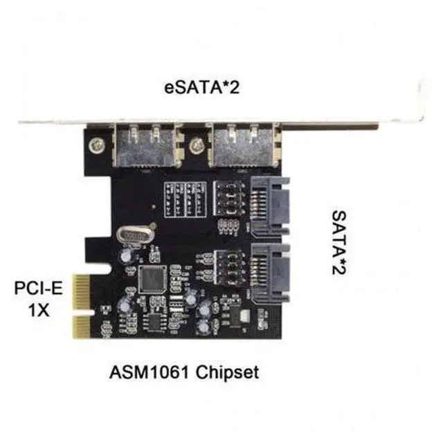 Alt view image 6 of 7 - PCI-E To 4 Ports SATA 3.0 ESATA PCIE SATA3 6Gbps Expansion Card PCI-E Adapter SA-208