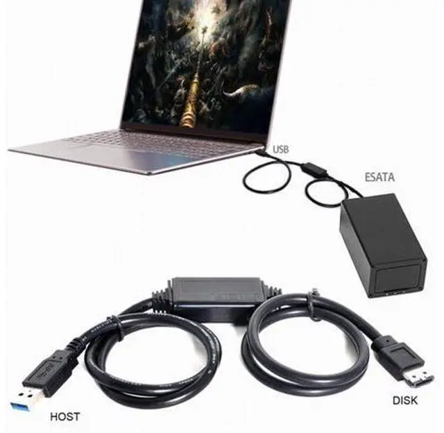 Alt view image 5 of 7 - USB 3.0 to Power Over eSATA DC5V Adapter USB2.0 to HDD/SSD/ODD eSATAp Converter