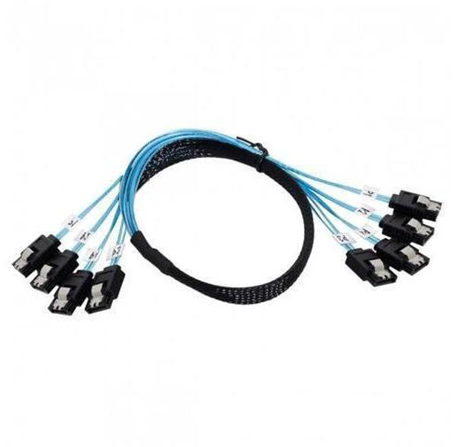 Alt view image 2 of 7 - HKCY SF-009 Internal SAS 4 SATA Host to 4 SATA 7pin Target Hard Disk 6Gbps Data Server Raid Cable 50cm