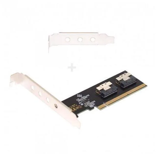 Alt view image 2 of 7 - HKCY SA-016-2P Dual Slimline SFF-8654 8X 4 NVME to PCIE Express 3.0 4.0 Raid Card VROC Raid0 Hyper Adapter