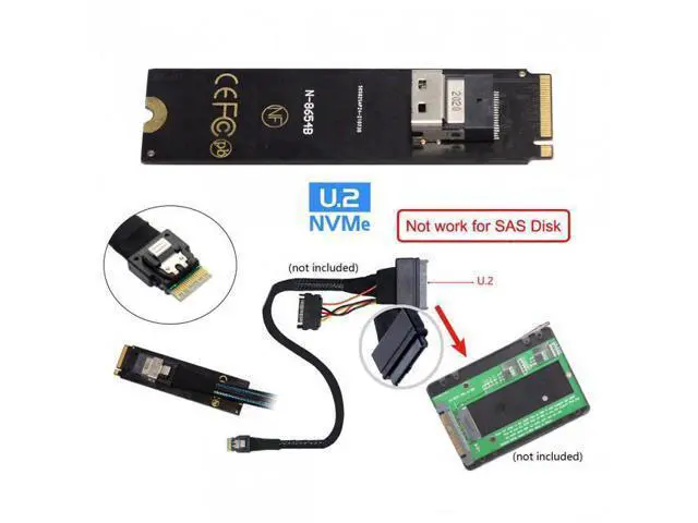 Alt view image 6 of 7 - HKCY SF-013 NGFF M-Key NVME to U.2 U2 Kit SFF-8639 to SFF-8654 Slimline SAS PCIe SSD Adapter for Mainboard