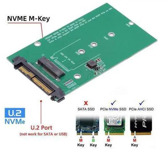 Alt view image 6 of 7 - SFF-8639 NVME U.2 to NGFF M.2 M-key PCIe SSD Adapter for Mainboard Replace SA-211