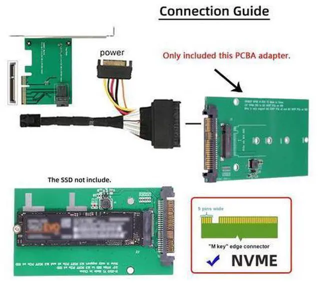 Alt view image 4 of 7 - SFF-8639 NVME U.2 to NGFF M.2 M-key PCIe SSD Adapter for Mainboard Replace SA-211