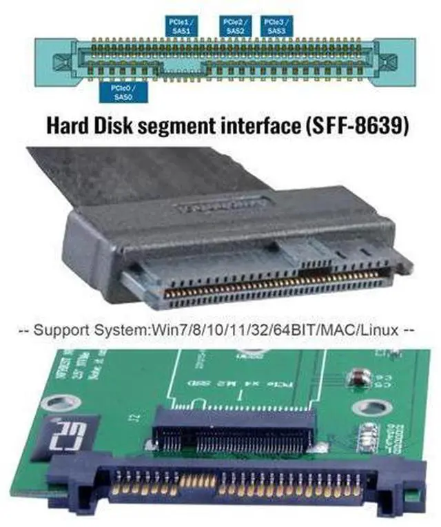 Alt view image 7 of 7 - SFF-8639 NVME U.2 to NGFF M.2 M-key PCIe SSD Adapter for Mainboard Replace SA-211