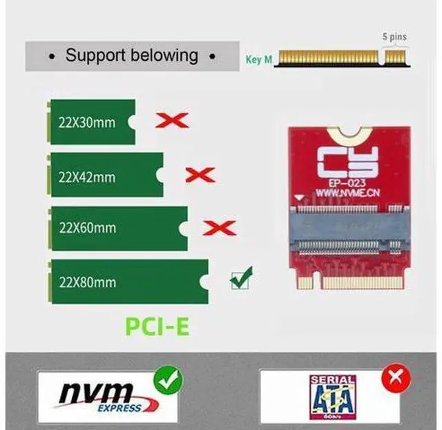 Alt view image 4 of 7 - NVME M-Key 22x30mm to 22x80mm NGFF Extension SSD Upgrade Adapter Compatible with ROG Flow X13 Gamings Laptop
