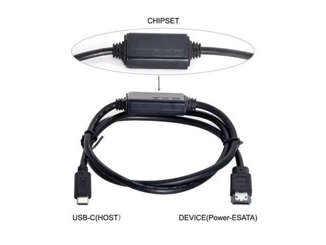 Alt view image 3 of 6 - USB-C Type-C to Power Over eSATA DC5V Adapter USB3.0 to HDD/SSD/ODD eSATAp Converter
