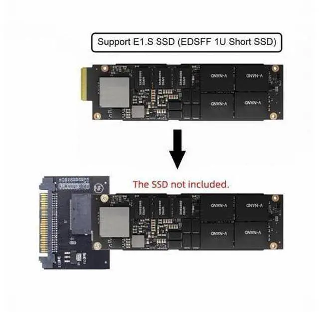 Alt view image 7 of 7 - U.2 SFF-8639 Host Adapter to NVMe Ruler 1U GEN-Z EDSFF 1C 4X Short SSD P4511 E1.S Carrier Adapter SF-072-1C