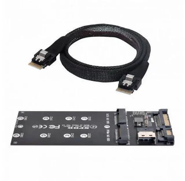 Alt view image 2 of 7 - SFF-8654 Cable Card U2 Kit NGFF M-Key to Slimline SAS NVME PCIe SSD SATA Adapter for Mainboard SF-016+100