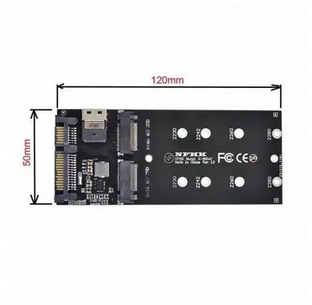 Alt view image 6 of 7 - SFF-8654 Cable Card U2 Kit NGFF M-Key to Slimline SAS NVME PCIe SSD SATA Adapter for Mainboard SF-016+100