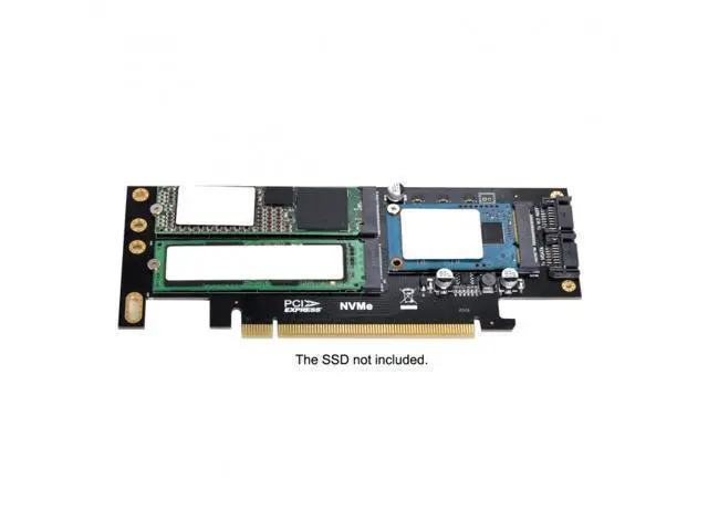 Alt view image 5 of 5 - PCI Express PCI-E 3.0 & Dual SATA to NGFF NVME MSATA M-Key B/M-key SSD Card Adapter 3in1