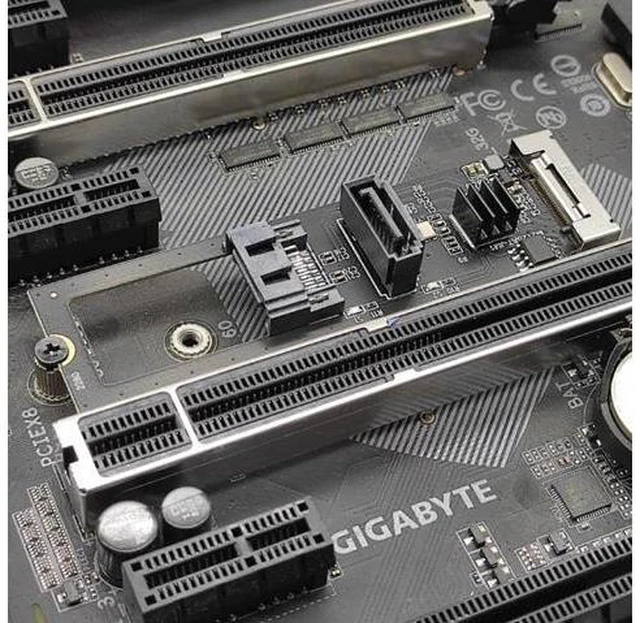 Alt view image 2 of 7 - NGFF Key B+M PCI Express to SATA 3.0 6Gbps Dual Ports Vertical Horizontal Adapter Converter Hard Drive Extension Card JMB582 2280