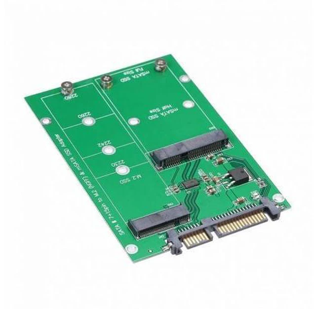 Main image of 2 in 1 Combo Mini PCI- E 2 Lane M.2 NGFF mSATA SSD to SATA 3.0 III Adapter Converter PCBA