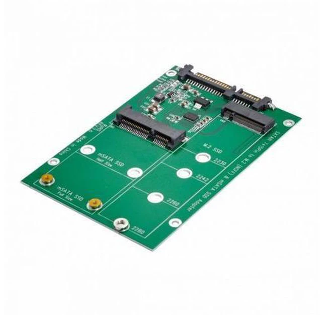 Alt view image 3 of 7 - 2 in 1 Combo Mini PCI- E 2 Lane M.2 NGFF mSATA SSD to SATA 3.0 III Adapter Converter PCBA
