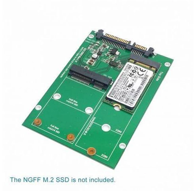 Alt view image 5 of 7 - 2 in 1 Combo Mini PCI- E 2 Lane M.2 NGFF mSATA SSD to SATA 3.0 III Adapter Converter PCBA